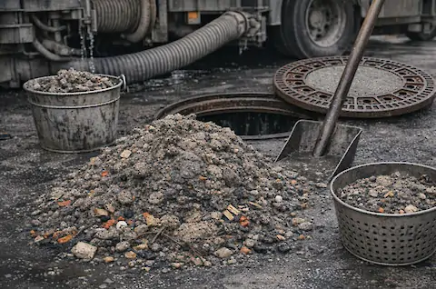Sandtrap residues and channel sand